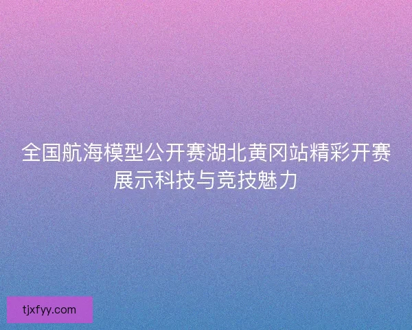 全国航海模型公开赛湖北黄冈站精彩开赛展示科技与竞技魅力
